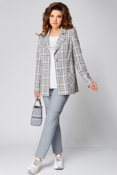 Блуза, брюки, жакет Fita 1488 серо-бежевый - фото 1
