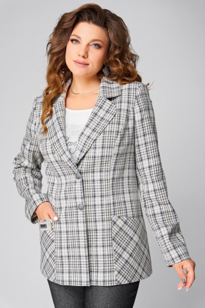 Блуза, брюки, жакет Fita 1489 черно-бежевый - фото 6