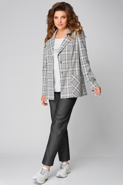 Блуза, брюки, жакет Fita 1489 черно-бежевый - фото 4