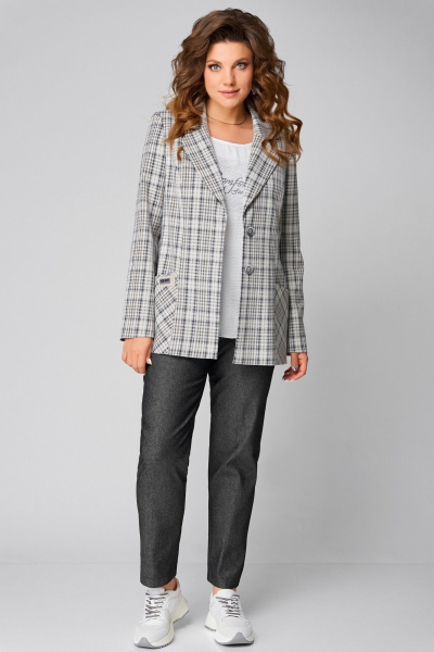 Блуза, брюки, жакет Fita 1489 черно-бежевый - фото 1