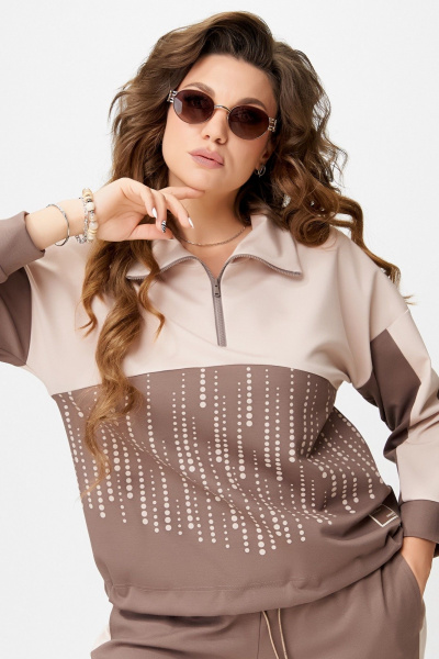 Брюки, джемпер Fita 1863 шоколадно-бежевый - фото 6