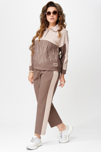 Брюки, джемпер Fita 1863 шоколадно-бежевый - фото 4