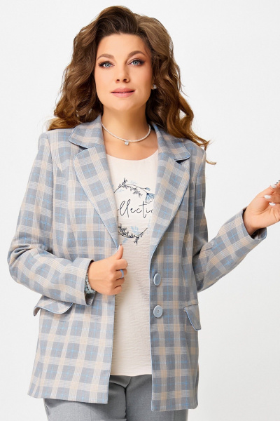 Блуза, брюки, жакет Fita 4111 бежево-серый - фото 8