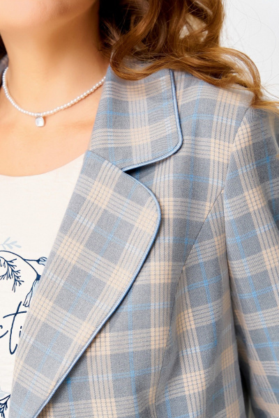 Блуза, брюки, жакет Fita 4111 бежево-серый - фото 7