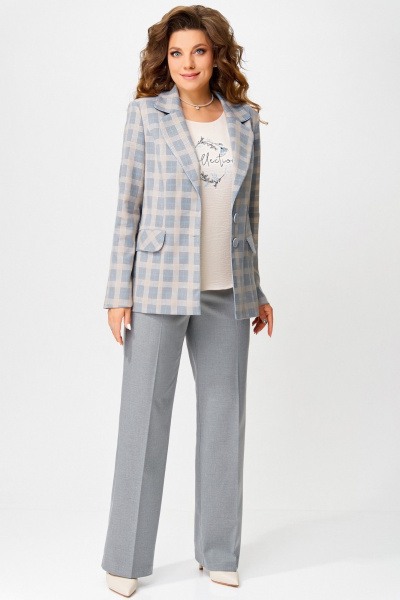 Блуза, брюки, жакет Fita 4111 бежево-серый - фото 3