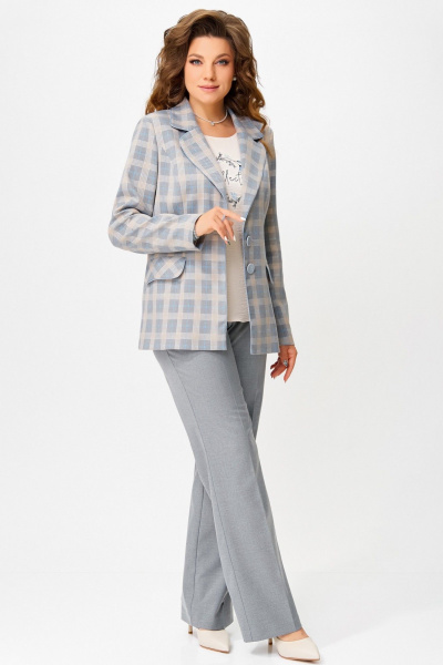 Блуза, брюки, жакет Fita 4111 бежево-серый - фото 1