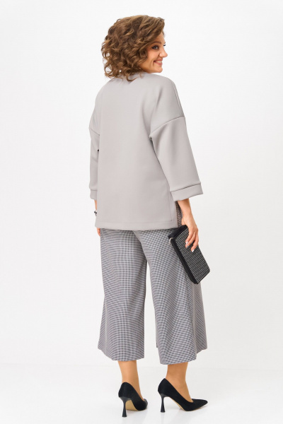Джемпер, кюлоты Michel chic 1362/2 серый,клетка - фото 5