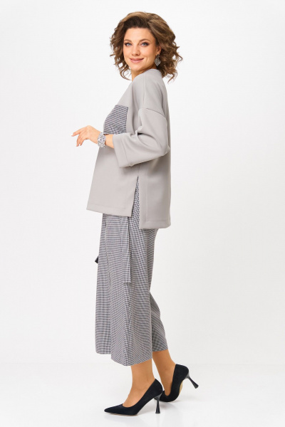 Джемпер, кюлоты Michel chic 1362/2 серый,клетка - фото 4