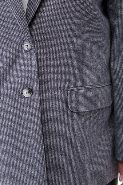 Серый жакет с лацканами и прорезными карманами Anelli 964 серый - фото 9