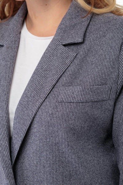 Серый жакет с лацканами и прорезными карманами Anelli 964 серый - фото 8