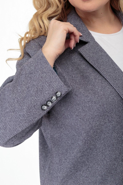 Серый жакет с лацканами и прорезными карманами Anelli 964 серый - фото 7