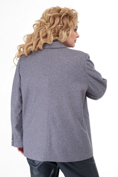 Серый жакет с лацканами и прорезными карманами Anelli 964 серый - фото 6