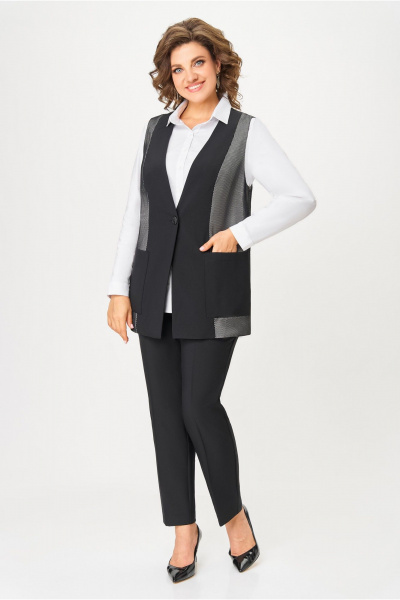 Брюки, жилет DaLi 5776.2 чёрный_с_ серым - фото 4