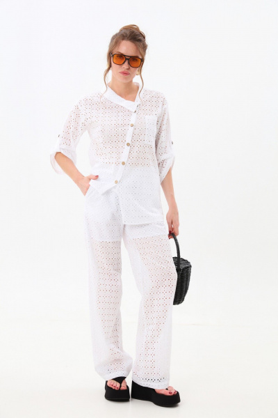 Брюки, жакет NikVa 901-9 молоко - фото 5