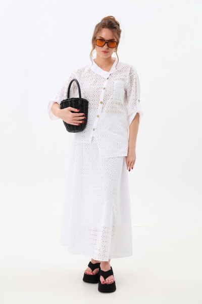 Жакет, юбка NikVa 928-8 молоко - фото 1