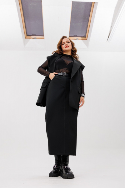 Жилет, юбка ANIDEN 6125-1 черный - фото 5