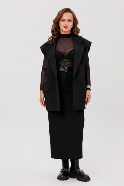 Жилет, юбка ANIDEN 6125-1 черный - фото 1