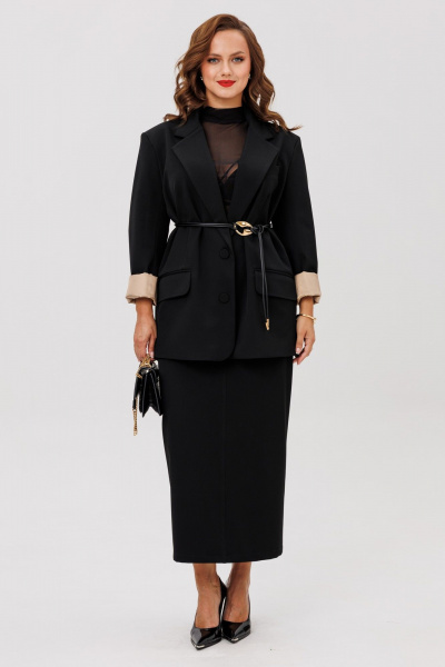 Жакет, юбка ANIDEN 6131-1 черный - фото 12