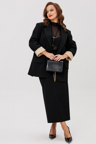 Жакет, юбка ANIDEN 6131-1 черный - фото 9