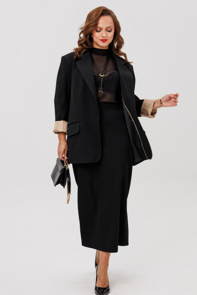 Жакет, юбка ANIDEN 6131-1 черный - фото 8