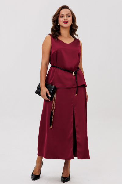 Блуза, юбка ANIDEN 6151-1 бордо - фото 6
