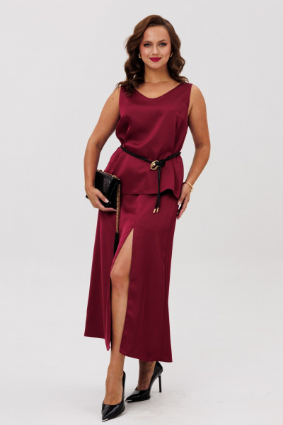 Блуза, юбка ANIDEN 6151-1 бордо - фото 5