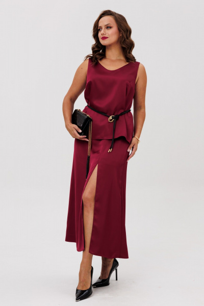 Блуза, юбка ANIDEN 6151-1 бордо - фото 4