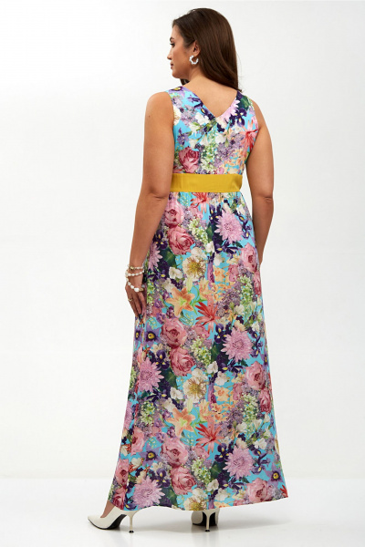 Сарафан Таир-Гранд 6406 бирюза_желтый_пояс - фото 6