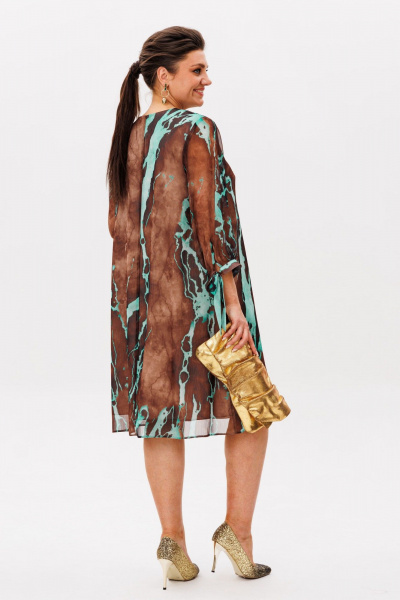 Платье Anelli 1535 мятный_шоколад - фото 7