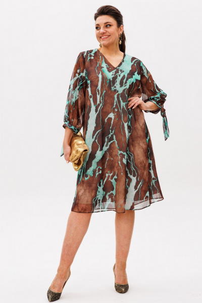 Платье Anelli 1535 мятный_шоколад - фото 1