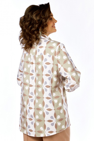 Блуза Элль-стиль 2395а бежевый_принт - фото 10
