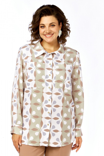 Блуза Элль-стиль 2395а бежевый_принт - фото 8