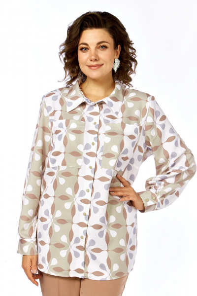 Блуза Элль-стиль 2395а бежевый_принт - фото 5