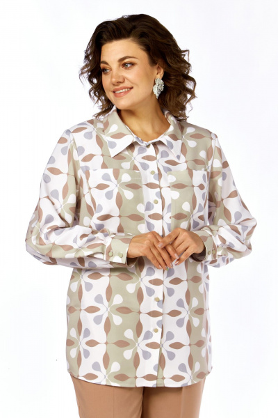 Блуза Элль-стиль 2395а бежевый_принт - фото 2