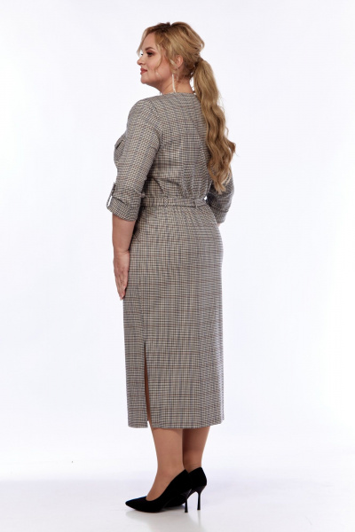 Платье СиБон 0315 серый_клетка - фото 3