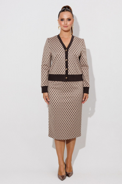 Жакет, юбка Galean Style 903.1 коричневый - фото 8