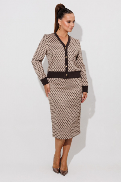 Жакет, юбка Galean Style 903.1 коричневый - фото 6