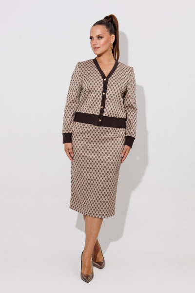 Жакет, юбка Galean Style 903.1 коричневый - фото 5