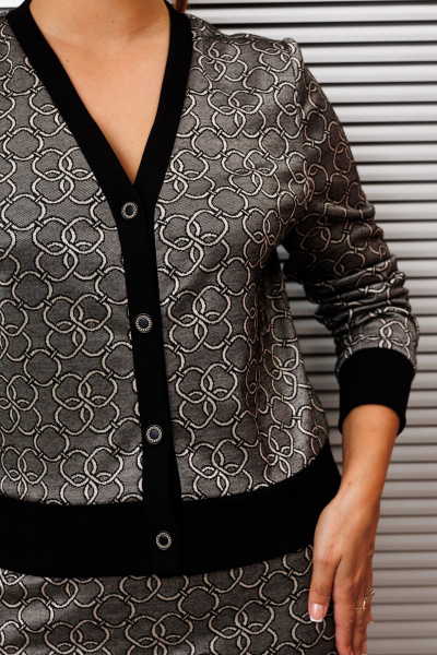 Жакет, юбка Galean Style 903.1 серо-черный - фото 8