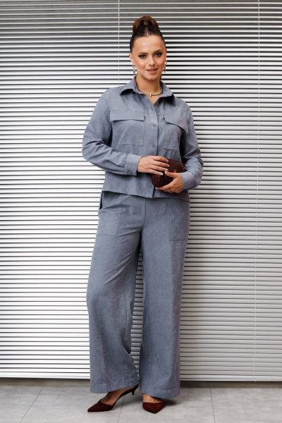 Брюки, рубашка Galean Style 985 серо-голубой - фото 1