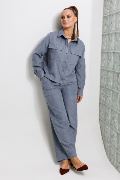 Брюки, рубашка Galean Style 985 серо-голубой - фото 13