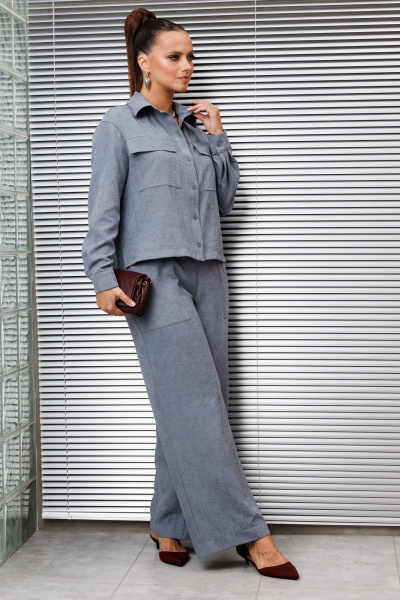 Брюки, рубашка Galean Style 985 серо-голубой - фото 10