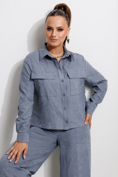 Брюки, рубашка Galean Style 985 серо-голубой - фото 9