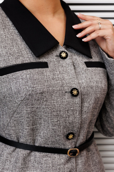 Жакет, юбка Galean Style 987 серый-черный - фото 7