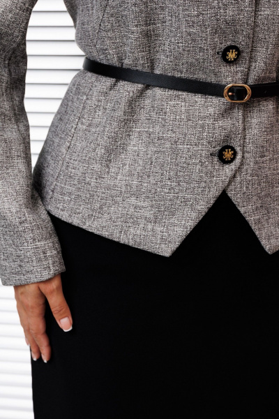 Жакет, юбка Galean Style 987 серый-черный - фото 6