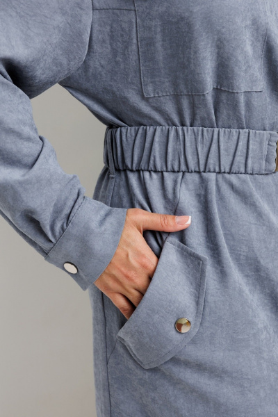 Платье Galean Style 989 серо-синий - фото 7