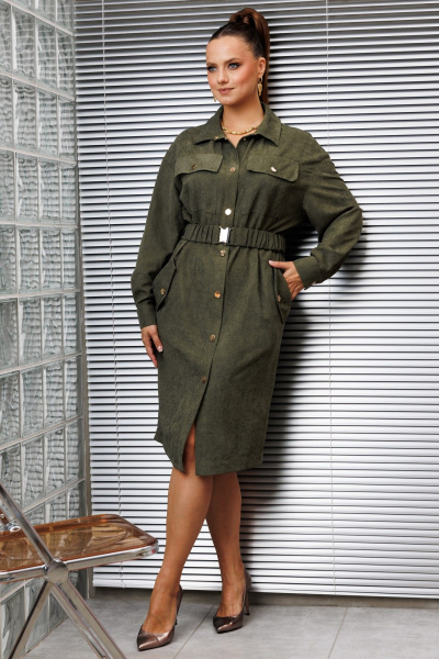 Платье Galean Style 989 хаки - фото 11