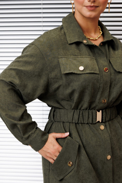 Платье Galean Style 989 хаки - фото 5