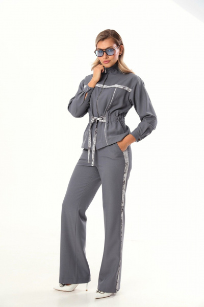 Брюки, жакет LM М123 серый - фото 11