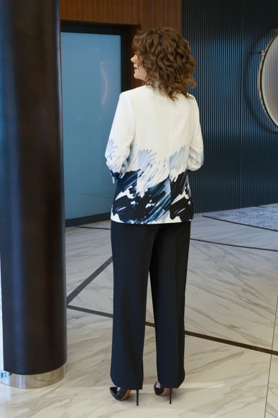 Брюки, жакет Alani Collection 2405 черный-акварель - фото 7